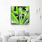 Grey-light-green geometry by Dmitry Chernov on GIANT ART - green digital painting