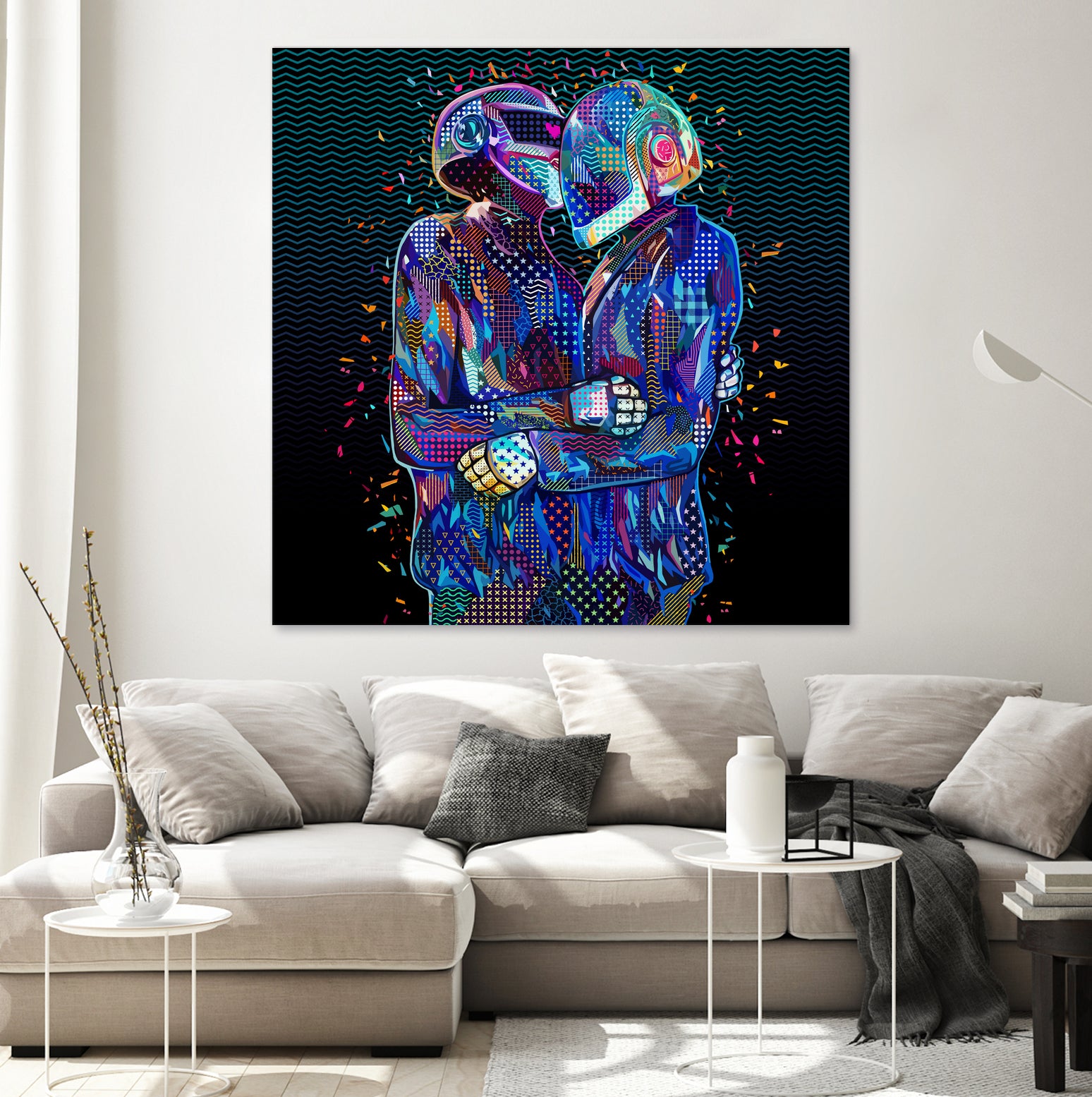 Pop Daft Punk by Alessandro Pautasso on GIANT ART - black digital painting