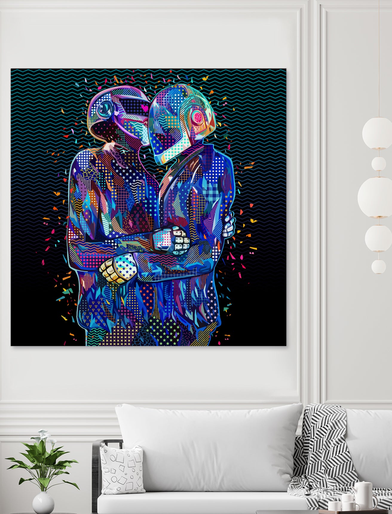 Pop Daft Punk by Alessandro Pautasso on GIANT ART - black digital painting