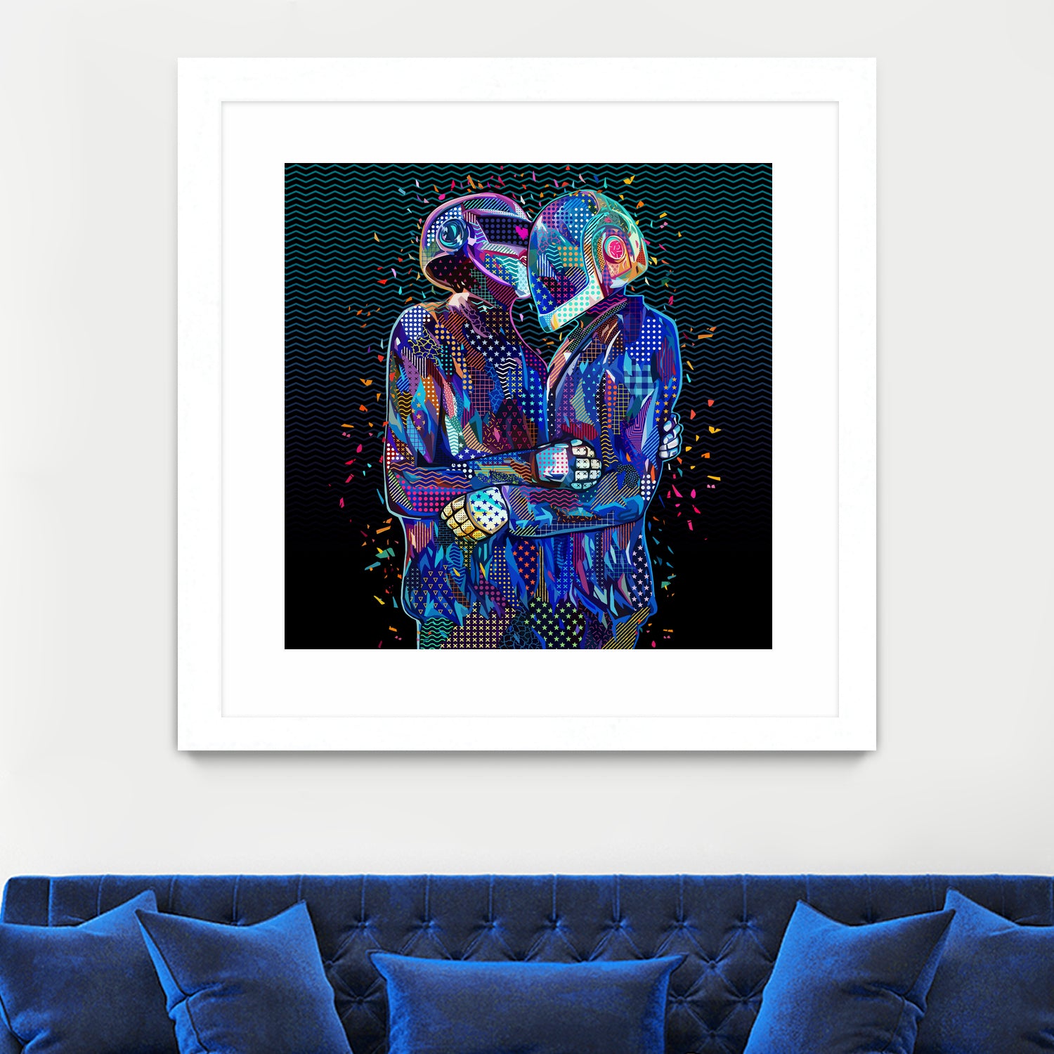 Pop Daft Punk by Alessandro Pautasso on GIANT ART - black digital painting