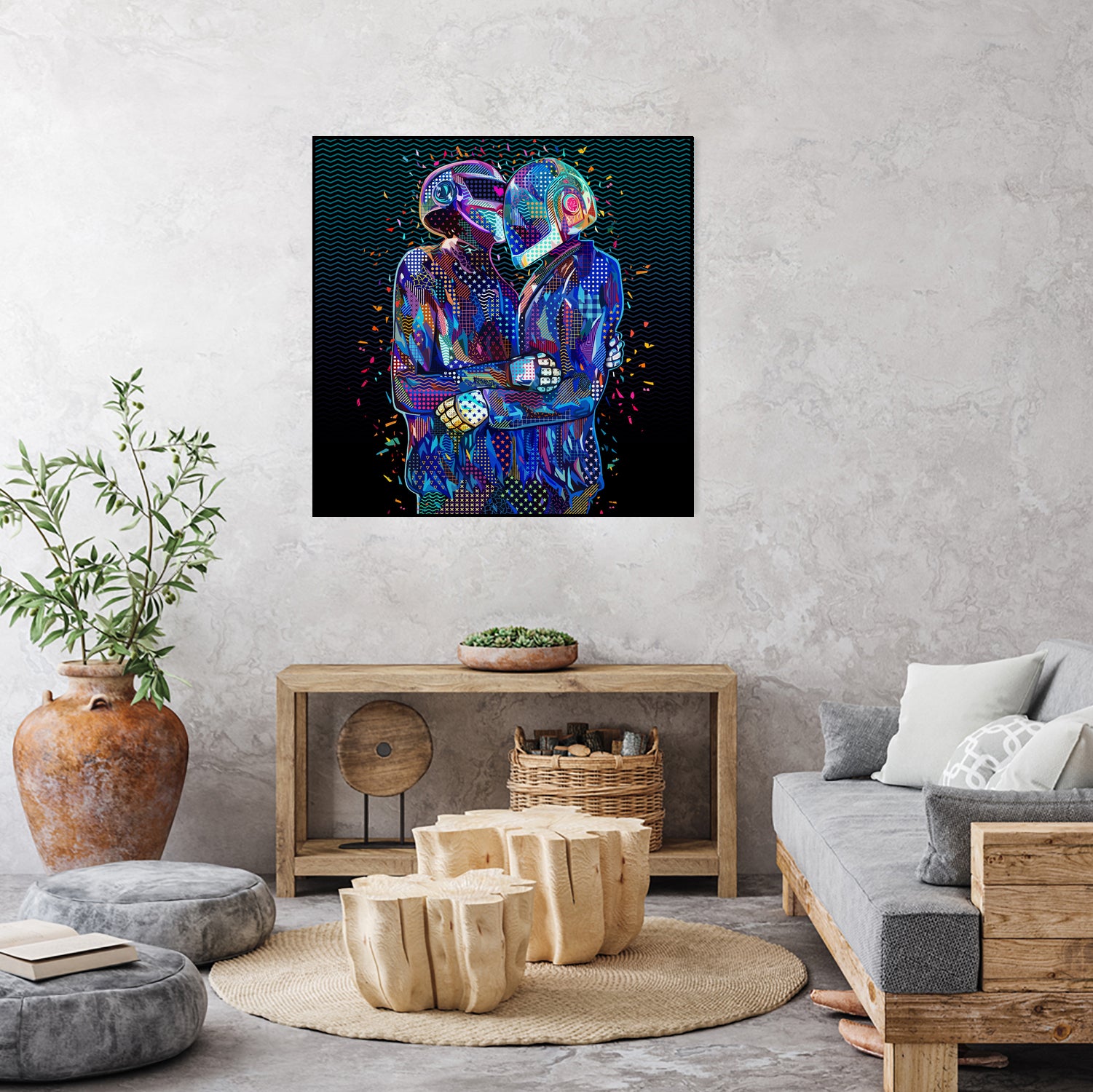 Pop Daft Punk by Alessandro Pautasso on GIANT ART - black digital painting