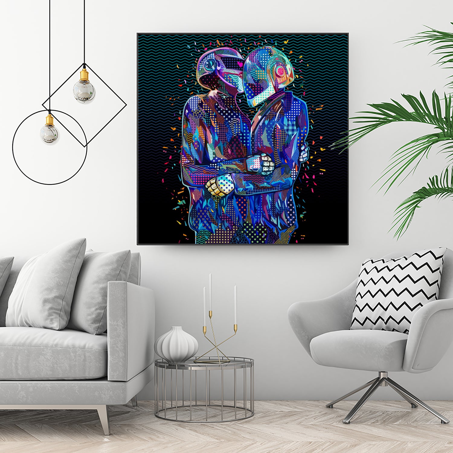 Pop Daft Punk by Alessandro Pautasso on GIANT ART - black digital painting