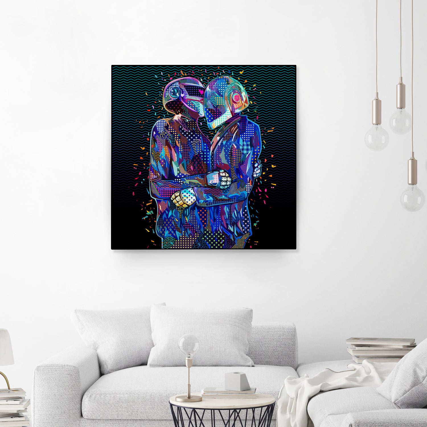 Pop Daft Punk by Alessandro Pautasso on GIANT ART - black digital painting