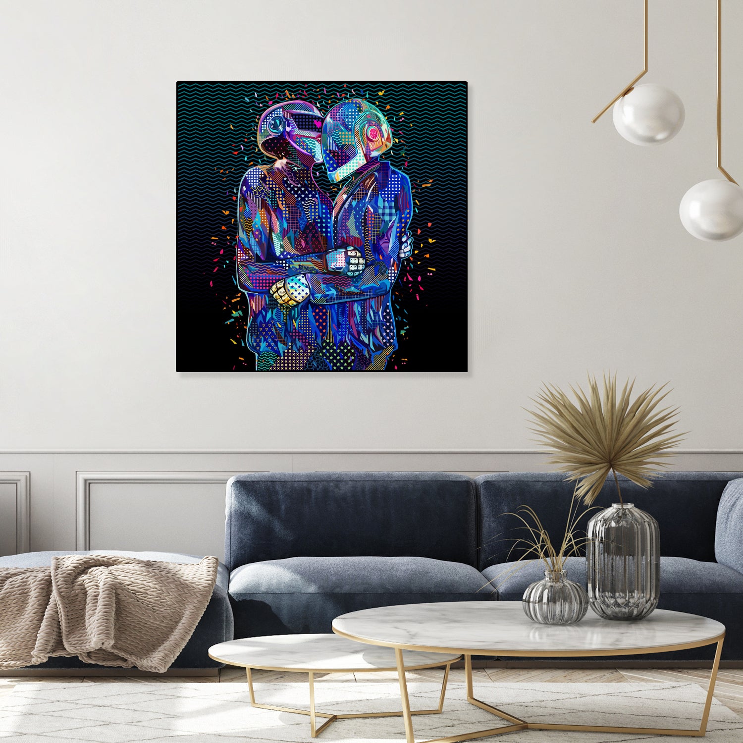 Pop Daft Punk by Alessandro Pautasso on GIANT ART - black digital painting