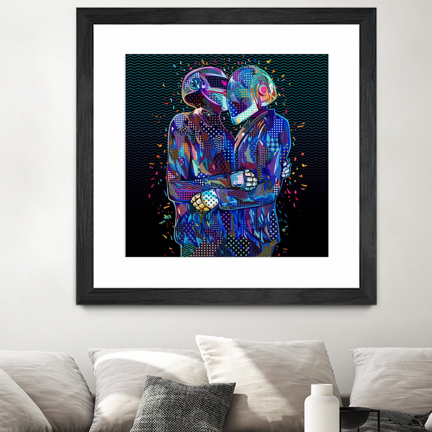 Pop Daft Punk by Alessandro Pautasso on GIANT ART - black digital painting