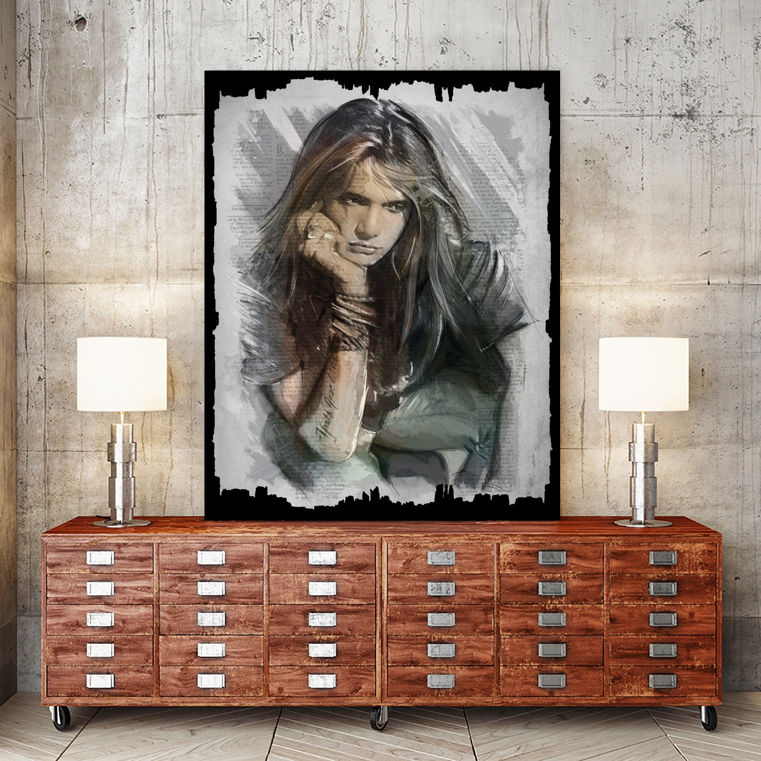 Sebastian Bach - Skid Row by Claudio Tosi on GIANT ART - blue digital painting