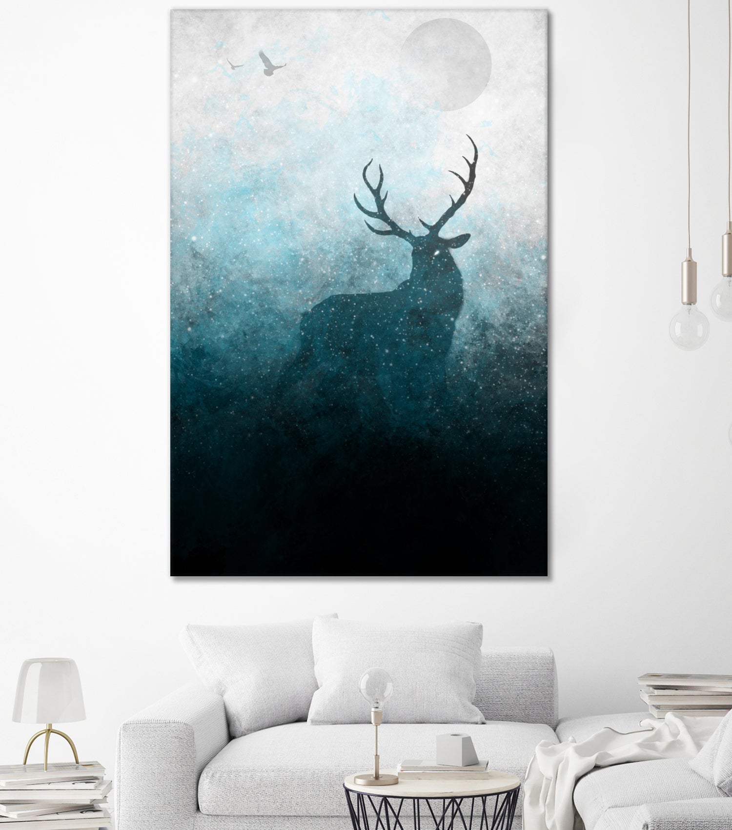 Space Stag Silhouette by Frank Donato on GIANT ART - white digital painting