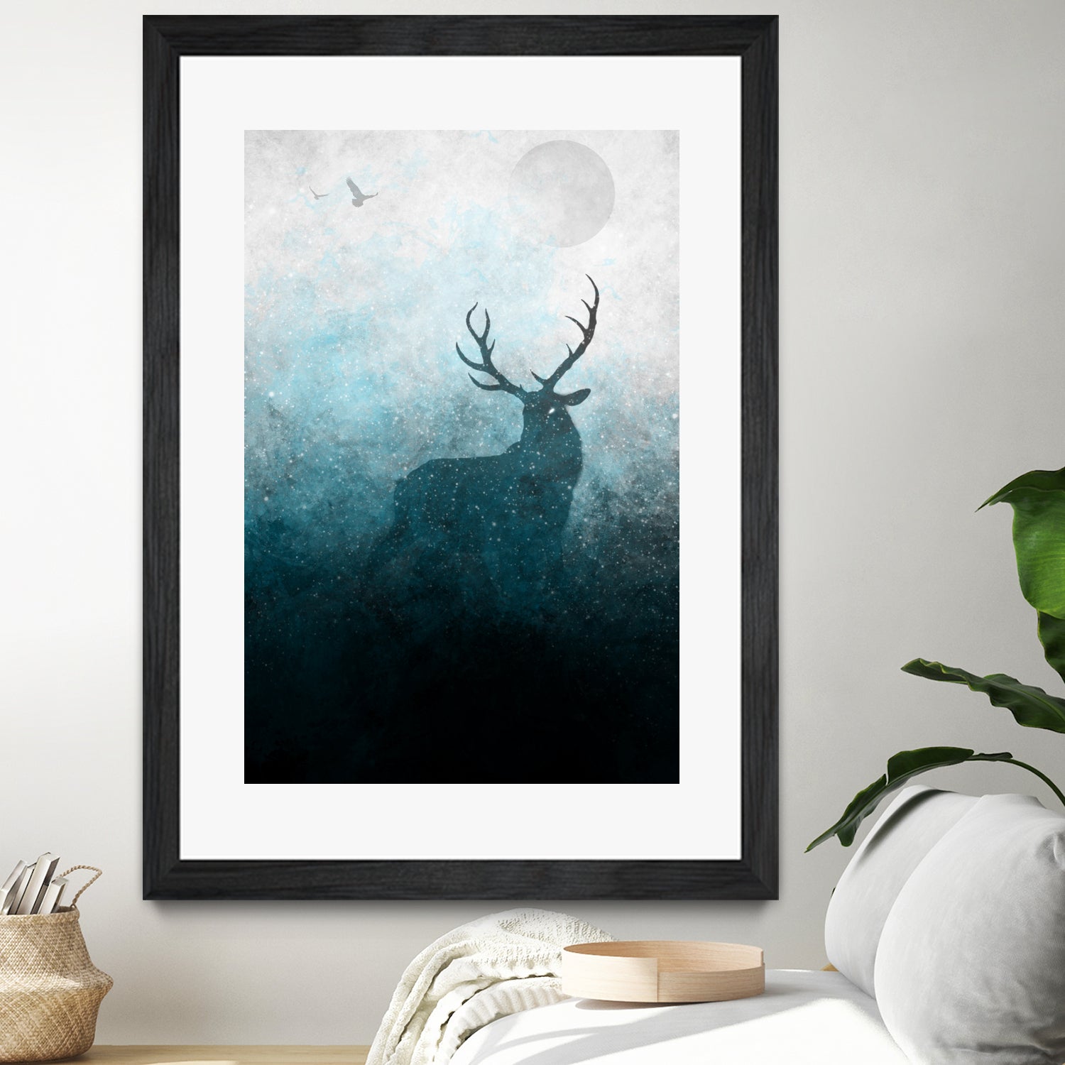 Space Stag Silhouette by Frank Donato on GIANT ART - white digital painting