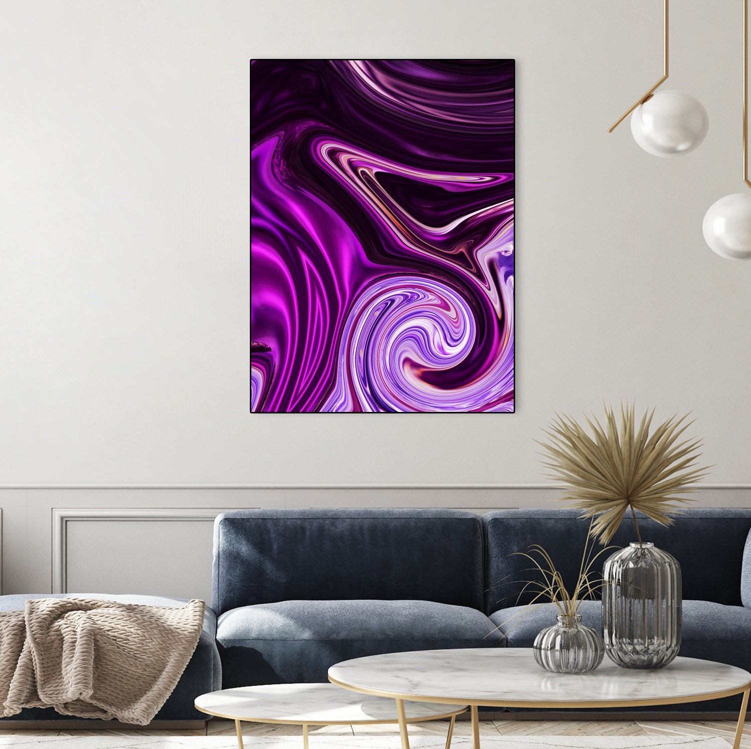 abstract waves by Haris Kavalla on GIANT ART - fuchsia photo illustration