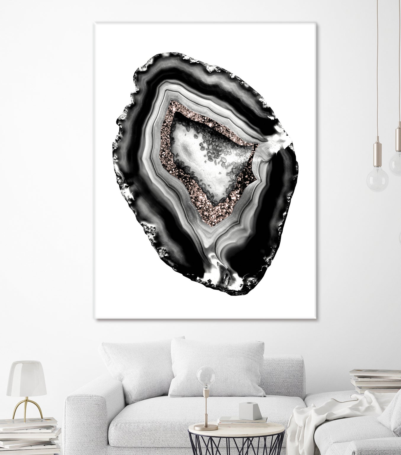 Agate Rose Gold Glitter Glam #1 #gem #decor #art by Anita & Bella Jantz on GIANT ART - gray photo illustration