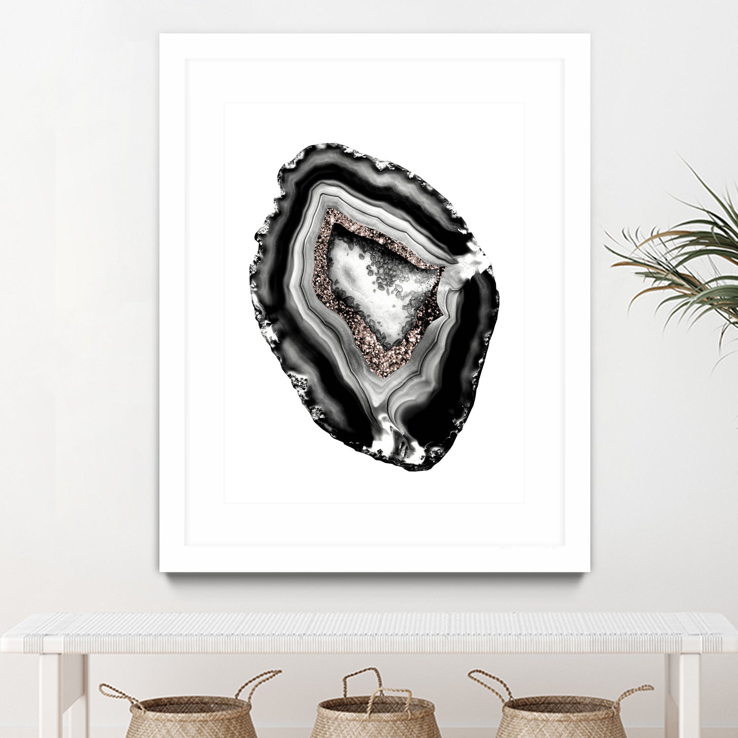 Agate Rose Gold Glitter Glam #1 #gem #decor #art by Anita & Bella Jantz on GIANT ART - gray photo illustration