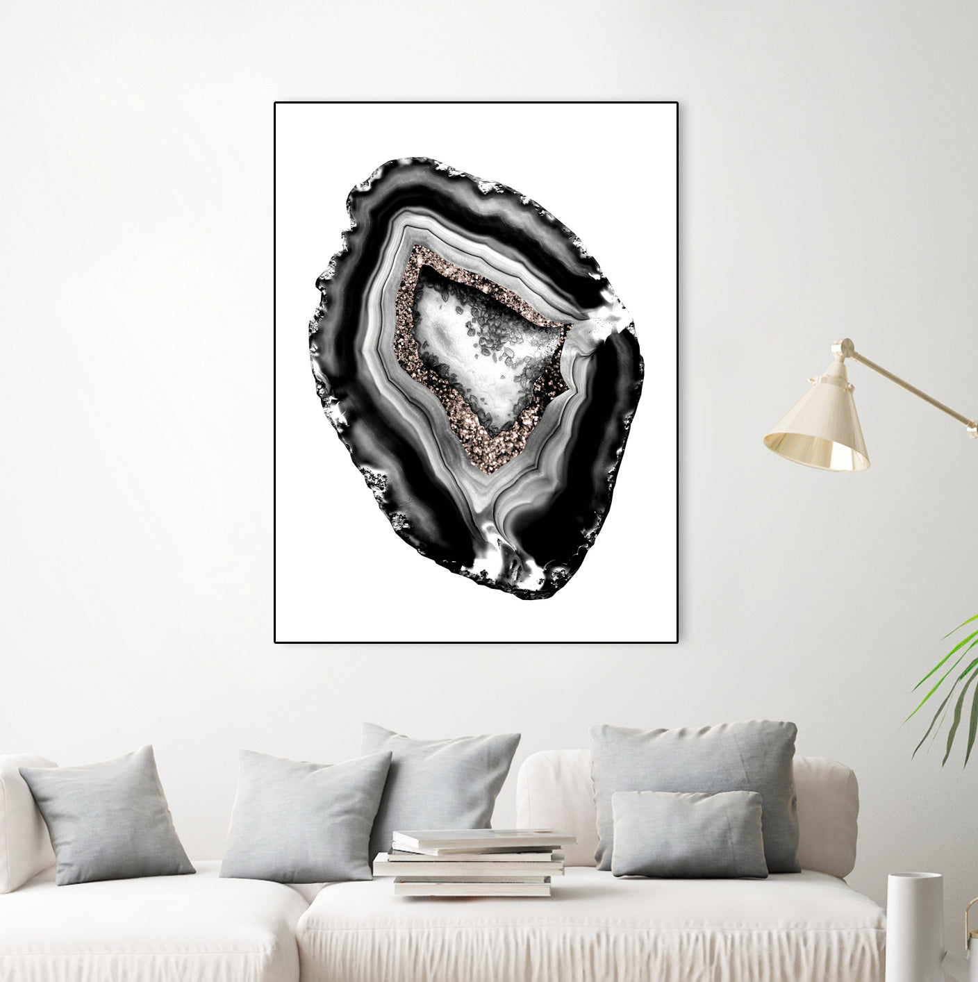 Agate Rose Gold Glitter Glam #1 #gem #decor #art by Anita & Bella Jantz on GIANT ART - gray photo illustration