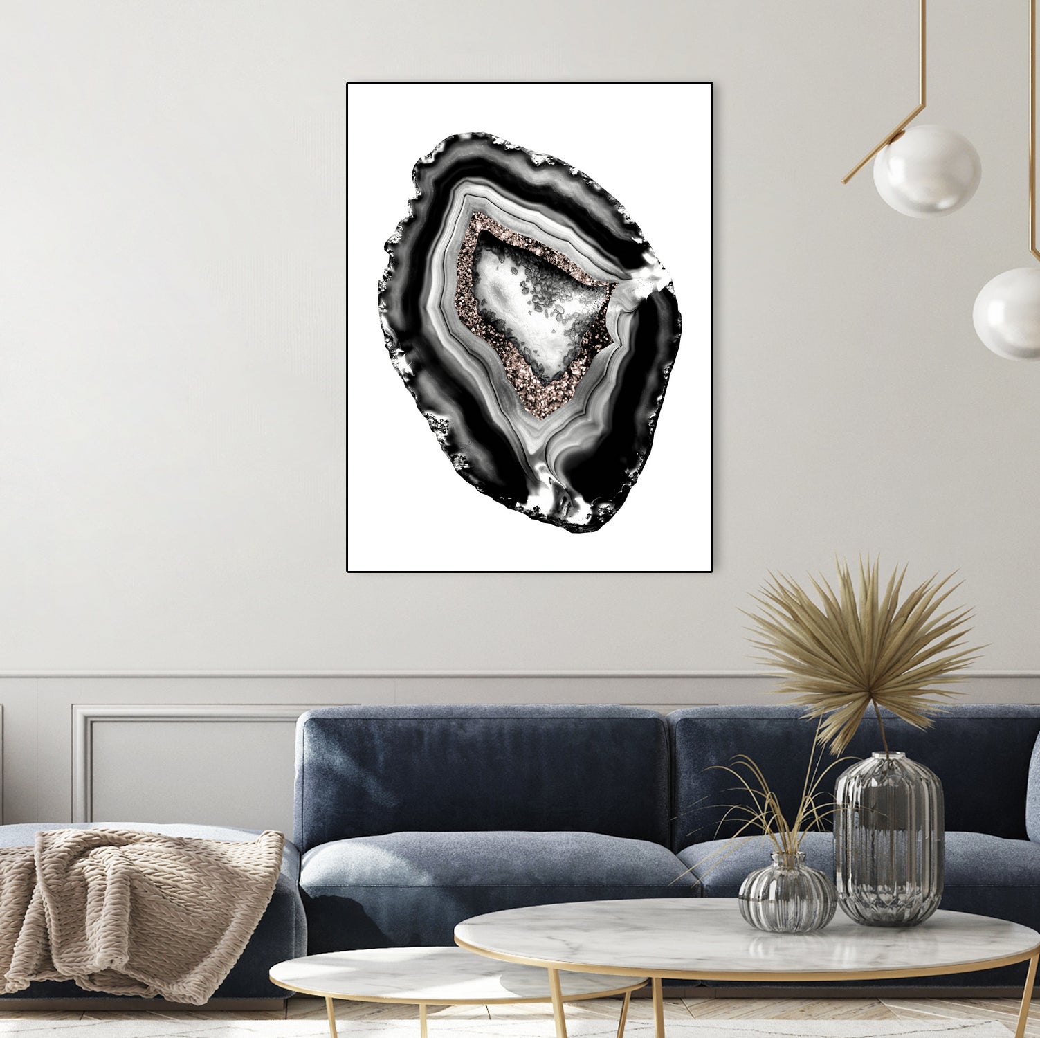 Agate Rose Gold Glitter Glam #1 #gem #decor #art by Anita & Bella Jantz on GIANT ART - gray photo illustration