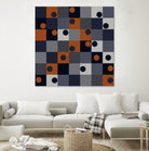 Navy & Rust Squares and Circles by Blerta Karahoda on GIANT ART - blue digital drawing