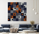 Navy & Rust Squares and Circles by Blerta Karahoda on GIANT ART - blue digital drawing