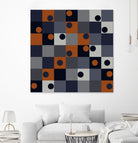 Navy & Rust Squares and Circles by Blerta Karahoda on GIANT ART - blue digital drawing