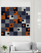 Navy & Rust Squares and Circles by Blerta Karahoda on GIANT ART - blue digital drawing