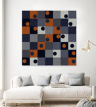 Navy & Rust Squares and Circles by Blerta Karahoda on GIANT ART - blue digital drawing