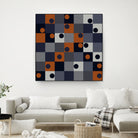 Navy & Rust Squares and Circles by Blerta Karahoda on GIANT ART - blue digital drawing