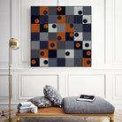 Navy & Rust Squares and Circles by Blerta Karahoda on GIANT ART - blue digital drawing