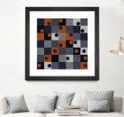 Navy & Rust Squares and Circles by Blerta Karahoda on GIANT ART - blue digital drawing