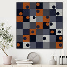 Navy & Rust Squares and Circles by Blerta Karahoda on GIANT ART - blue digital drawing