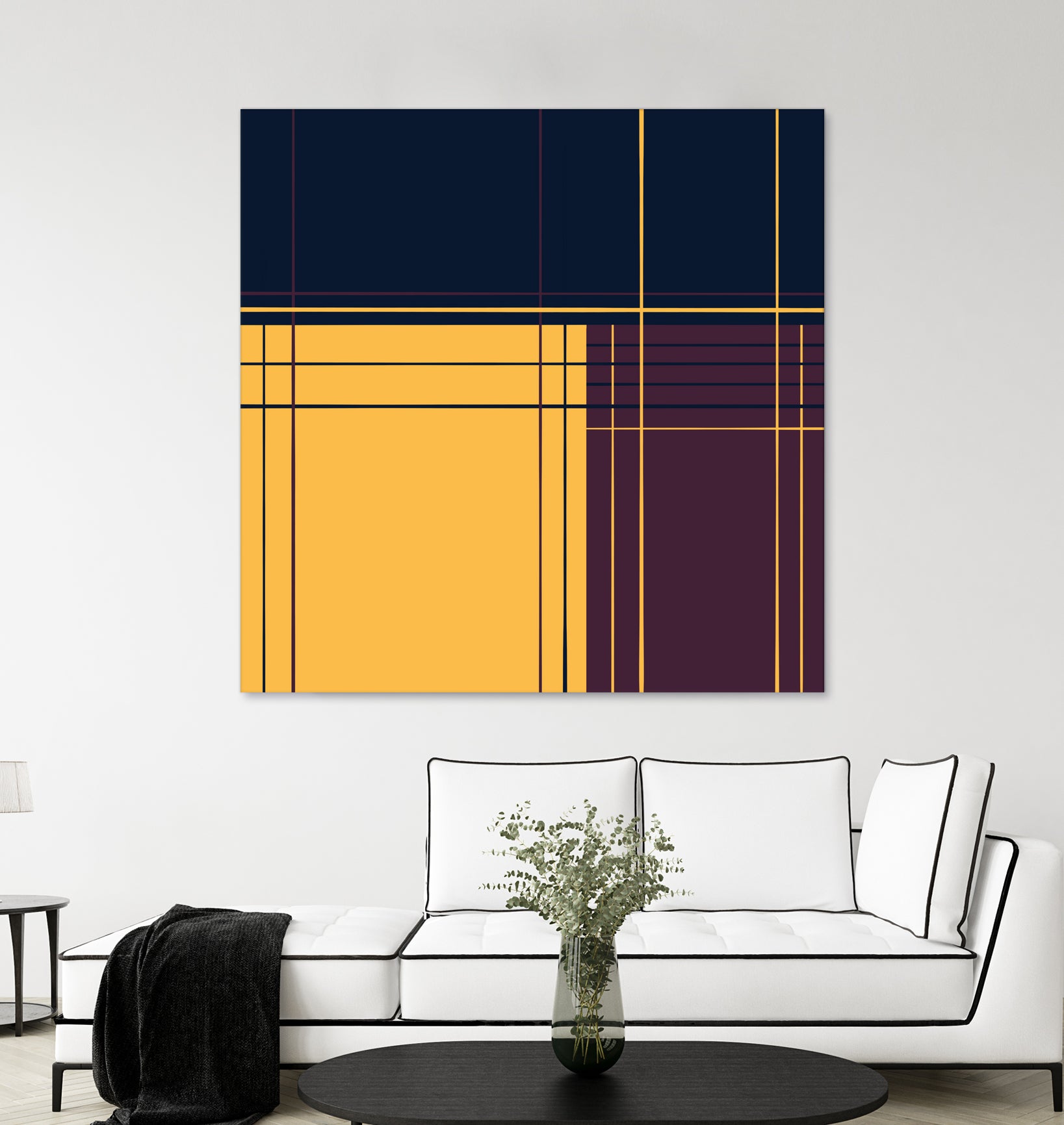 Abstract graphic I Dark blue Purple Yellow by Blerta Karahoda on GIANT ART - yellow digital drawing