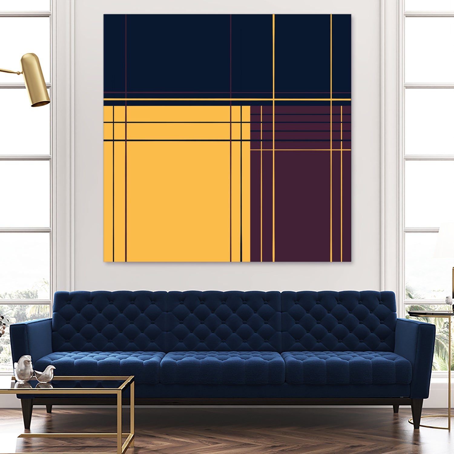 Abstract graphic I Dark blue Purple Yellow by Blerta Karahoda on GIANT ART - yellow digital drawing