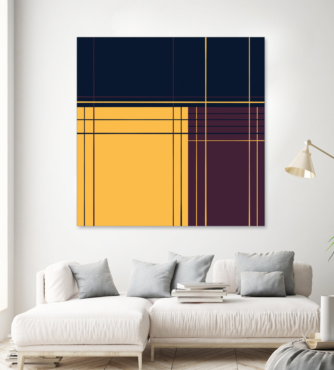 Abstract graphic I Dark blue Purple Yellow by Blerta Karahoda on GIANT ART - yellow digital drawing