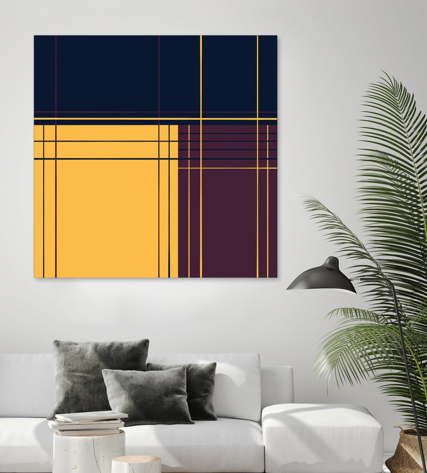 Abstract graphic I Dark blue Purple Yellow by Blerta Karahoda on GIANT ART - yellow digital drawing