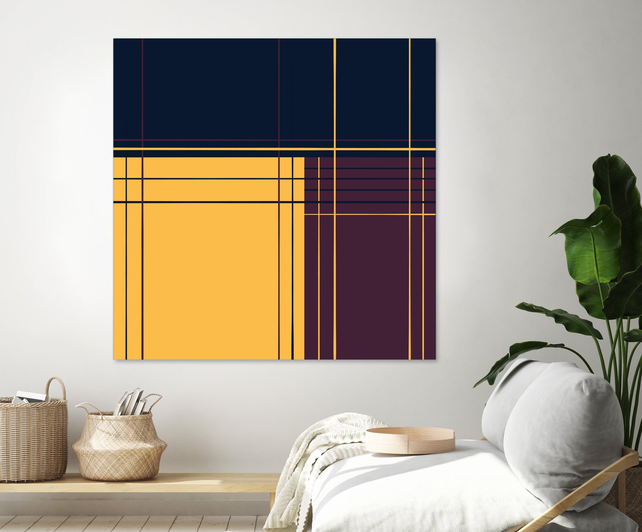 Abstract graphic I Dark blue Purple Yellow by Blerta Karahoda on GIANT ART - yellow digital drawing