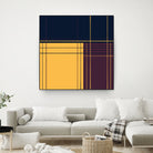 Abstract graphic I Dark blue Purple Yellow by Blerta Karahoda on GIANT ART - yellow digital drawing