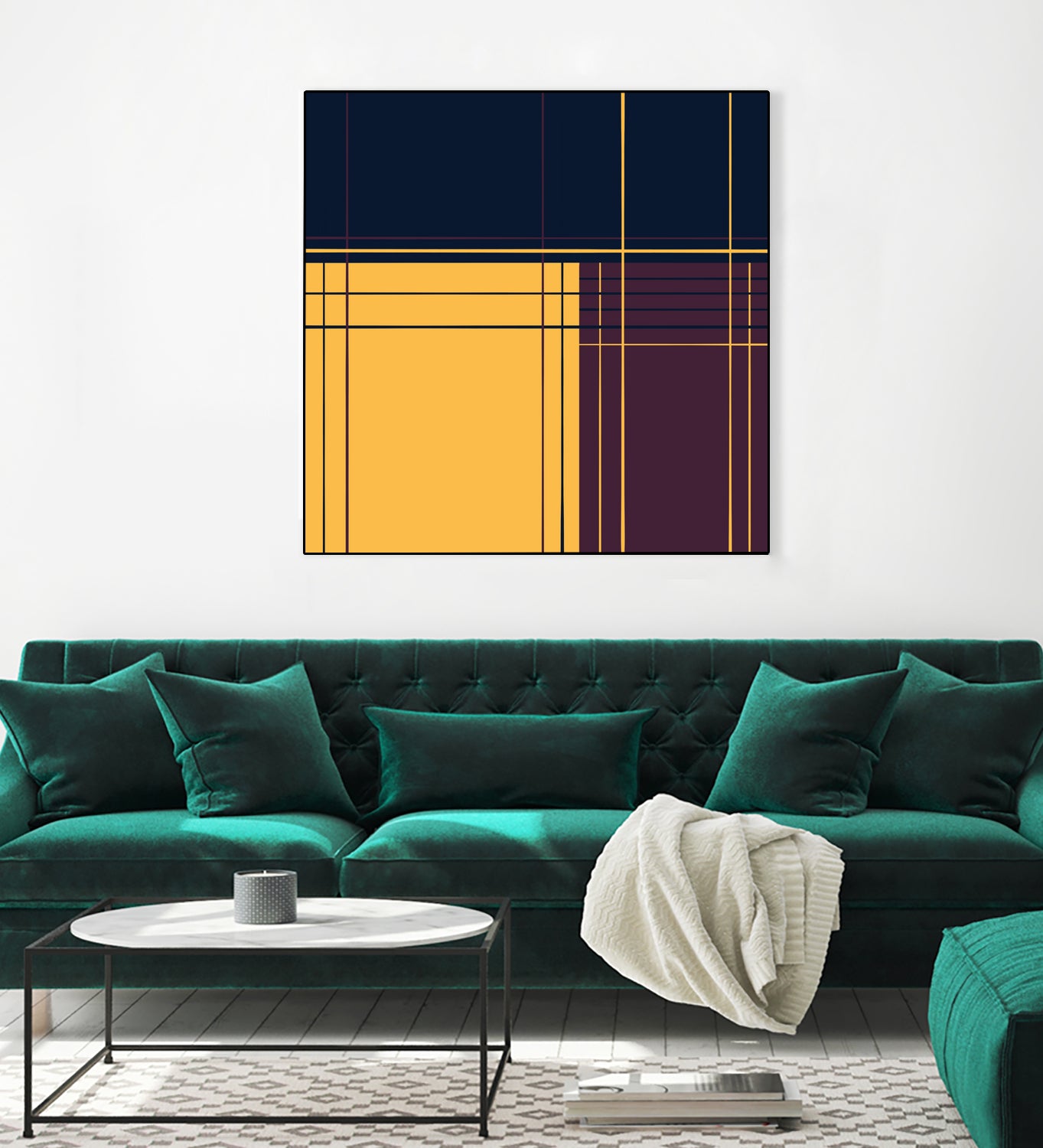 Abstract graphic I Dark blue Purple Yellow by Blerta Karahoda on GIANT ART - yellow digital drawing