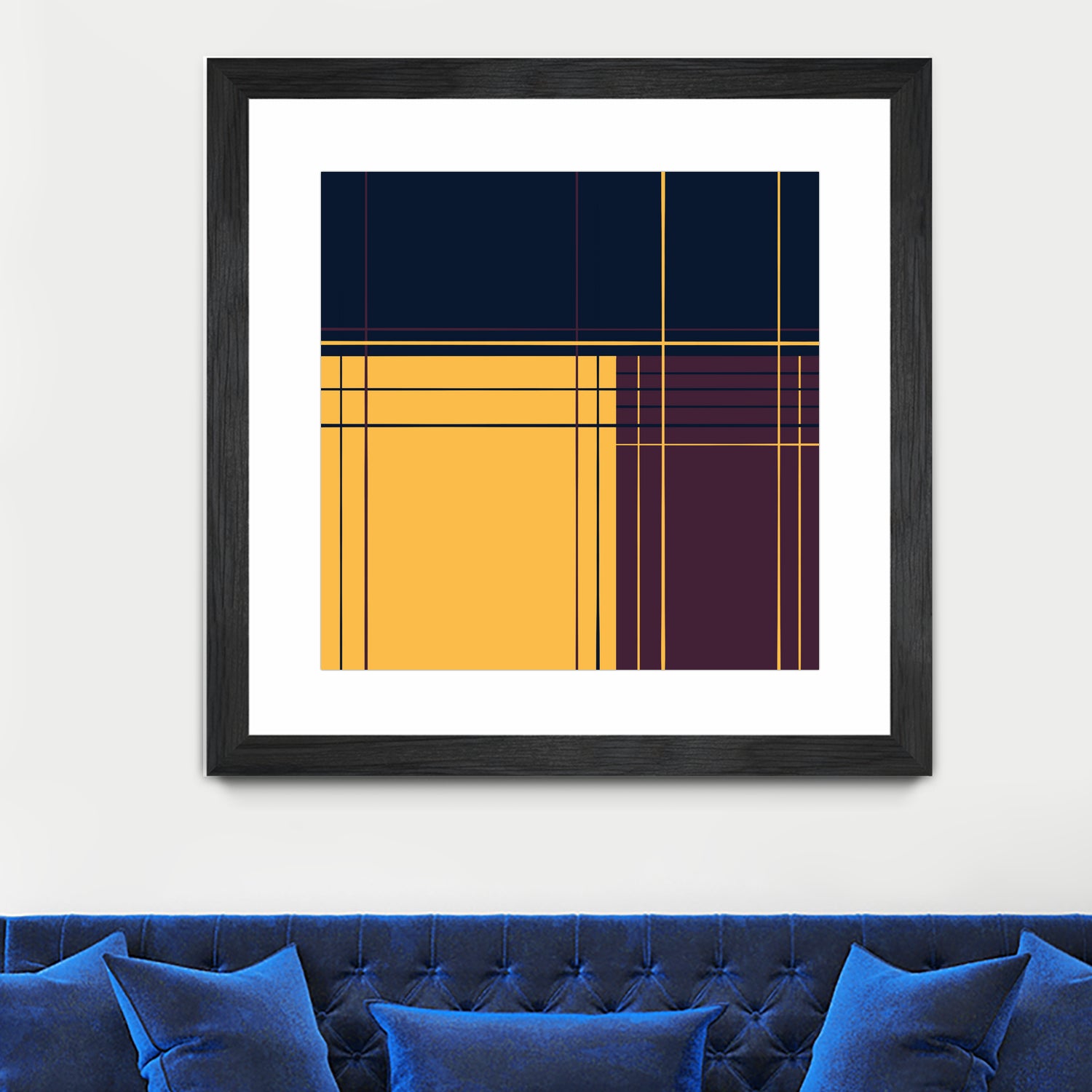 Abstract graphic I Dark blue Purple Yellow by Blerta Karahoda on GIANT ART - yellow digital drawing