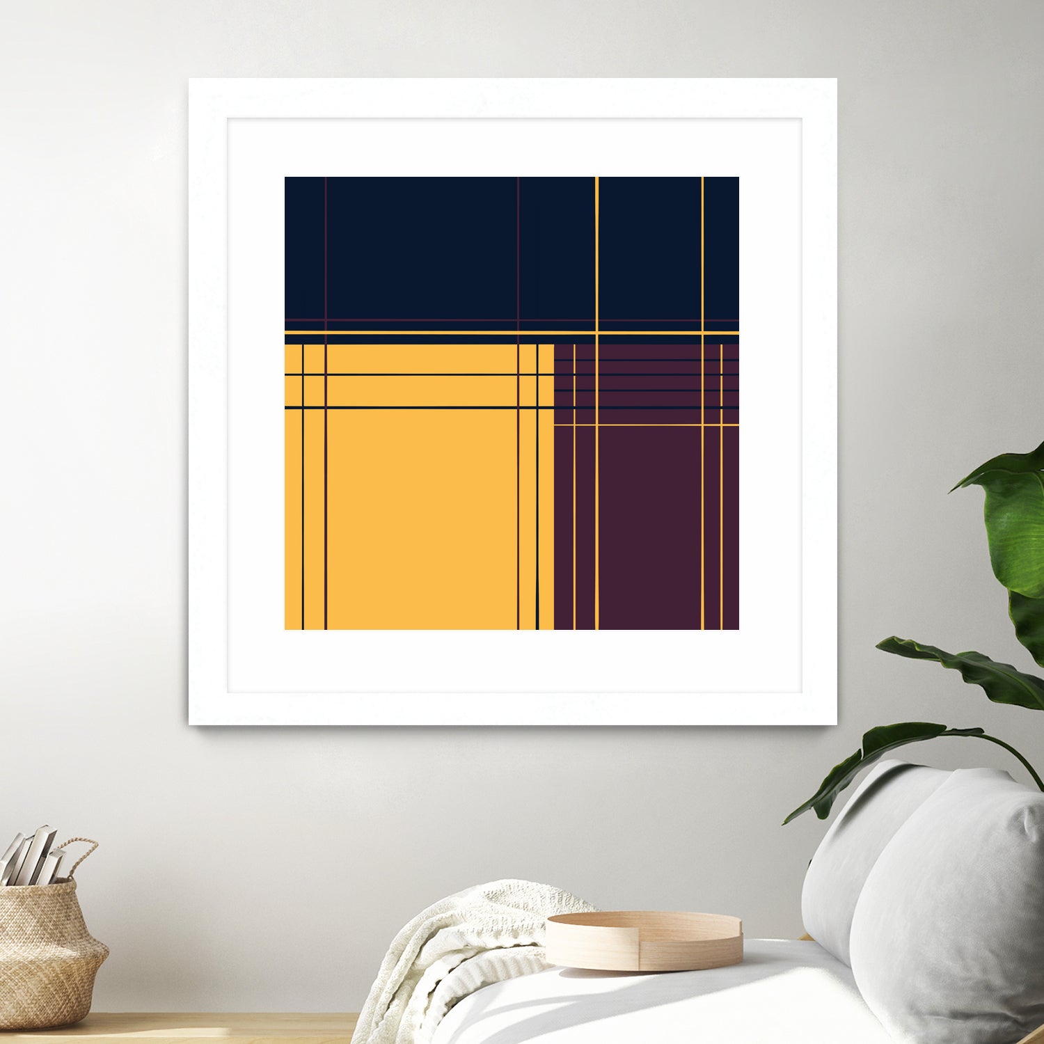 Abstract graphic I Dark blue Purple Yellow by Blerta Karahoda on GIANT ART - yellow digital drawing