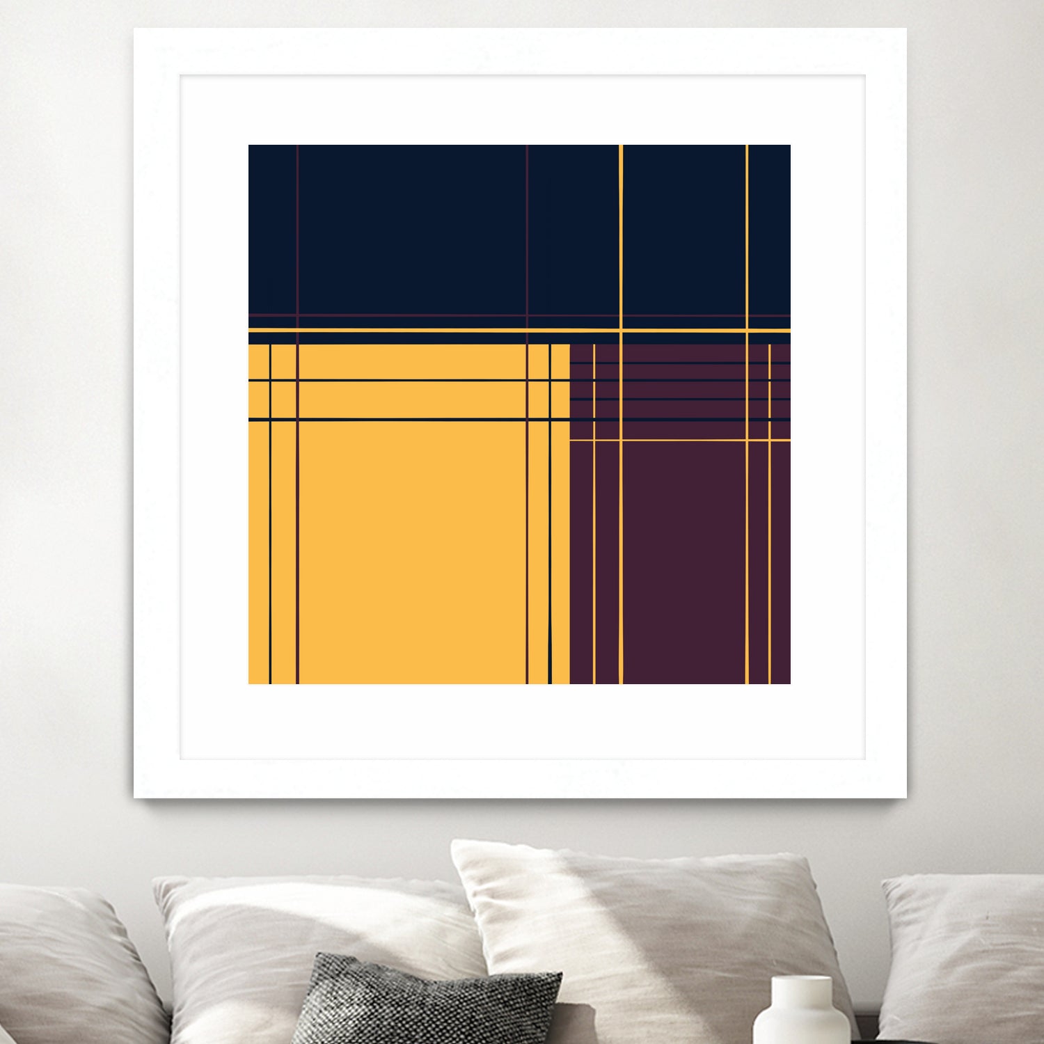 Abstract graphic I Dark blue Purple Yellow by Blerta Karahoda on GIANT ART - yellow digital drawing