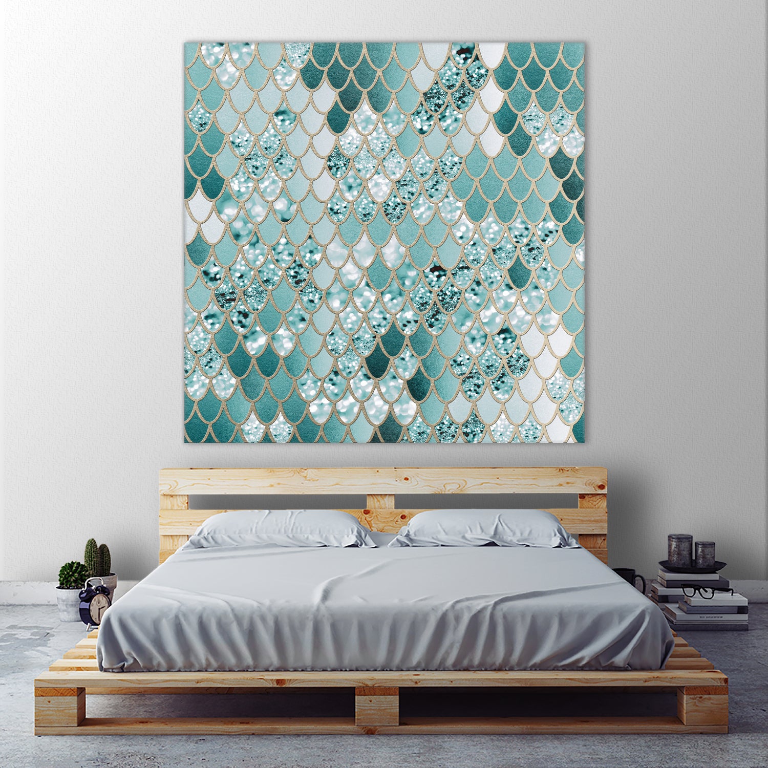 Mermaid Glitter Scales #3 #shiny #decor #art by Anita & Bella Jantz on GIANT ART - green vector illustration