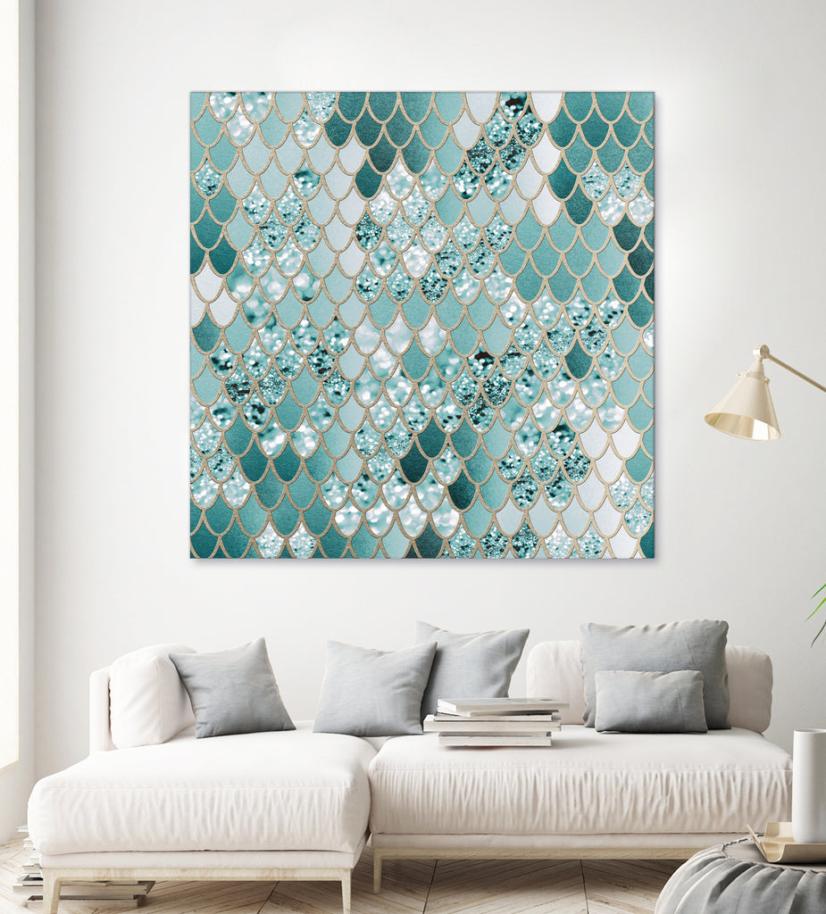 Mermaid Glitter Scales #3 #shiny #decor #art by Anita & Bella Jantz on GIANT ART - green vector illustration