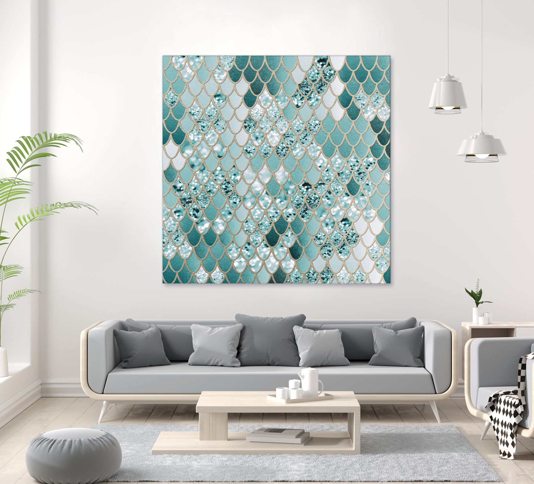 Mermaid Glitter Scales #3 #shiny #decor #art by Anita & Bella Jantz on GIANT ART - green vector illustration