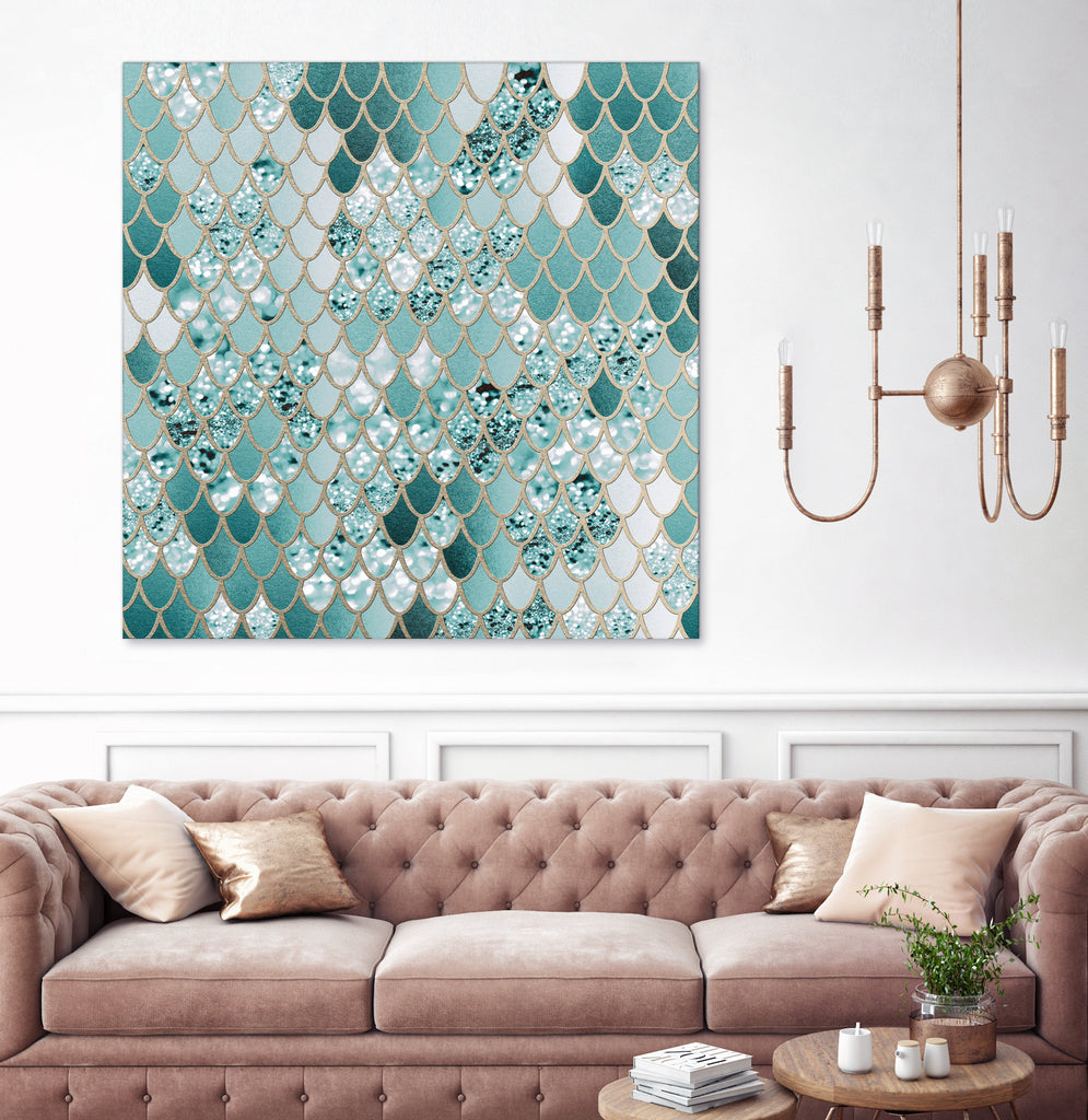 Mermaid Glitter Scales #3 #shiny #decor #art by Anita & Bella Jantz on GIANT ART - green vector illustration