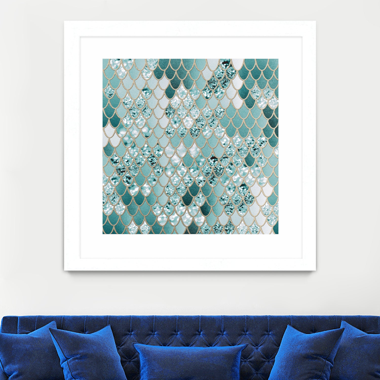 Mermaid Glitter Scales #3 #shiny #decor #art by Anita & Bella Jantz on GIANT ART - green vector illustration