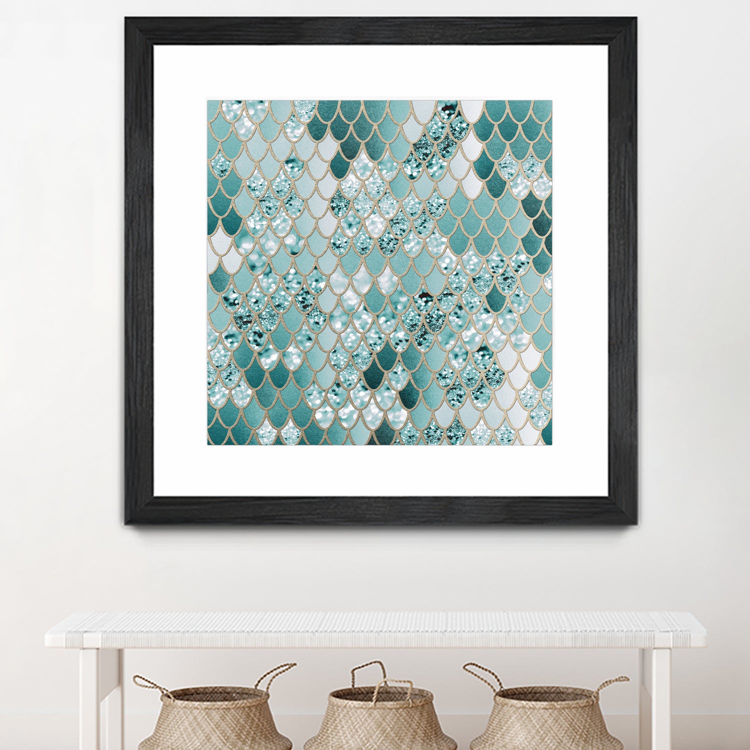 Mermaid Glitter Scales #3 #shiny #decor #art by Anita & Bella Jantz on GIANT ART - green vector illustration