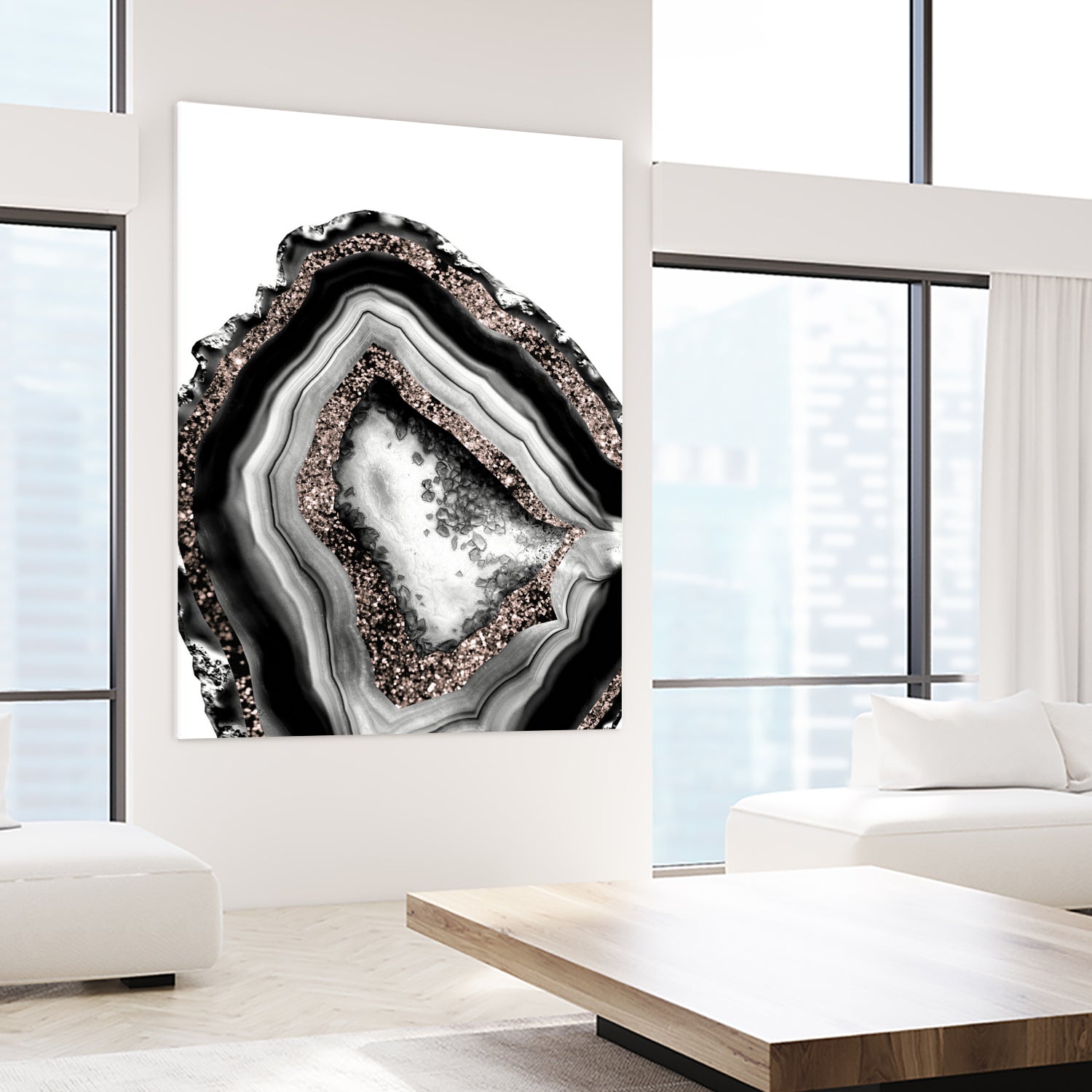 Agate Rose Gold Glitter Glam #4 #gem #decor #art by Anita & Bella Jantz on GIANT ART - gray photo illustration