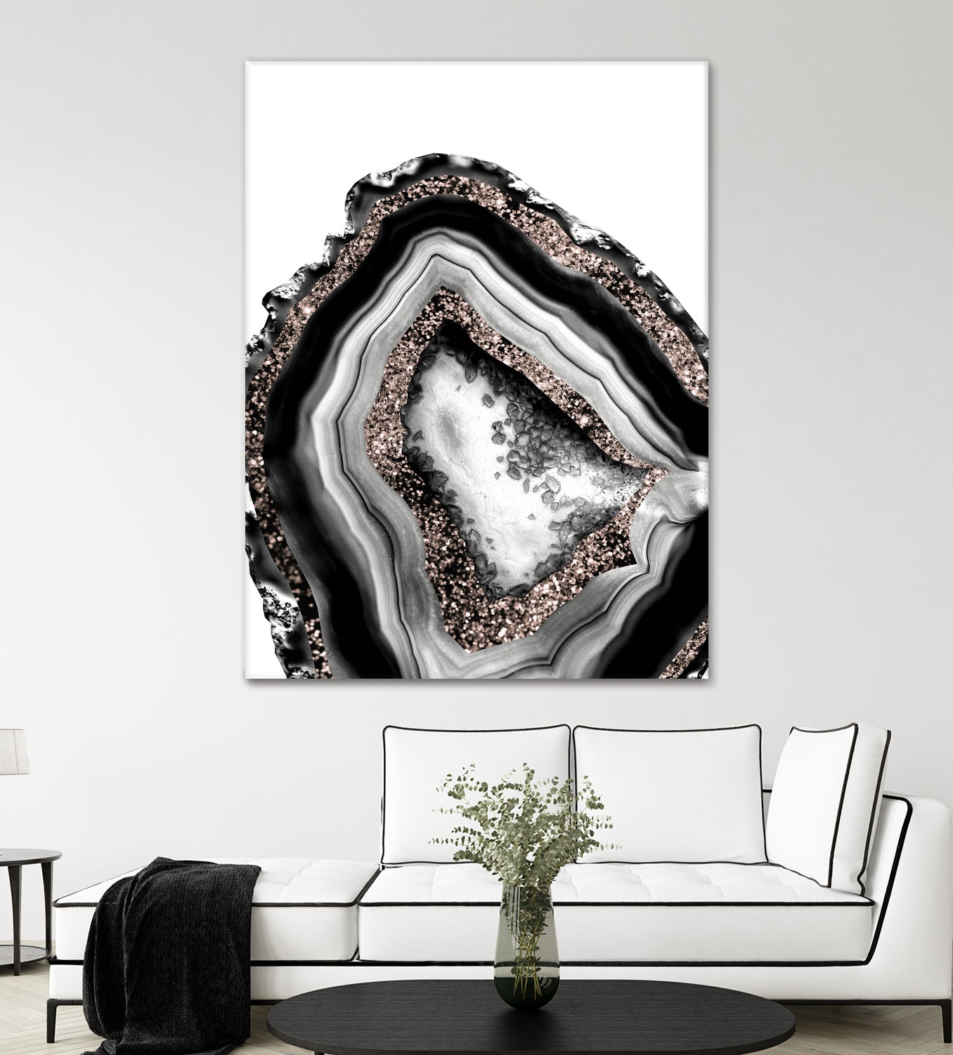 Agate Rose Gold Glitter Glam #4 #gem #decor #art by Anita & Bella Jantz on GIANT ART - gray photo illustration