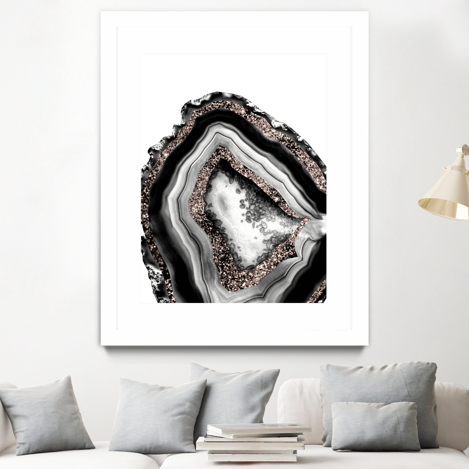 Agate Rose Gold Glitter Glam #4 #gem #decor #art by Anita & Bella Jantz on GIANT ART - gray photo illustration