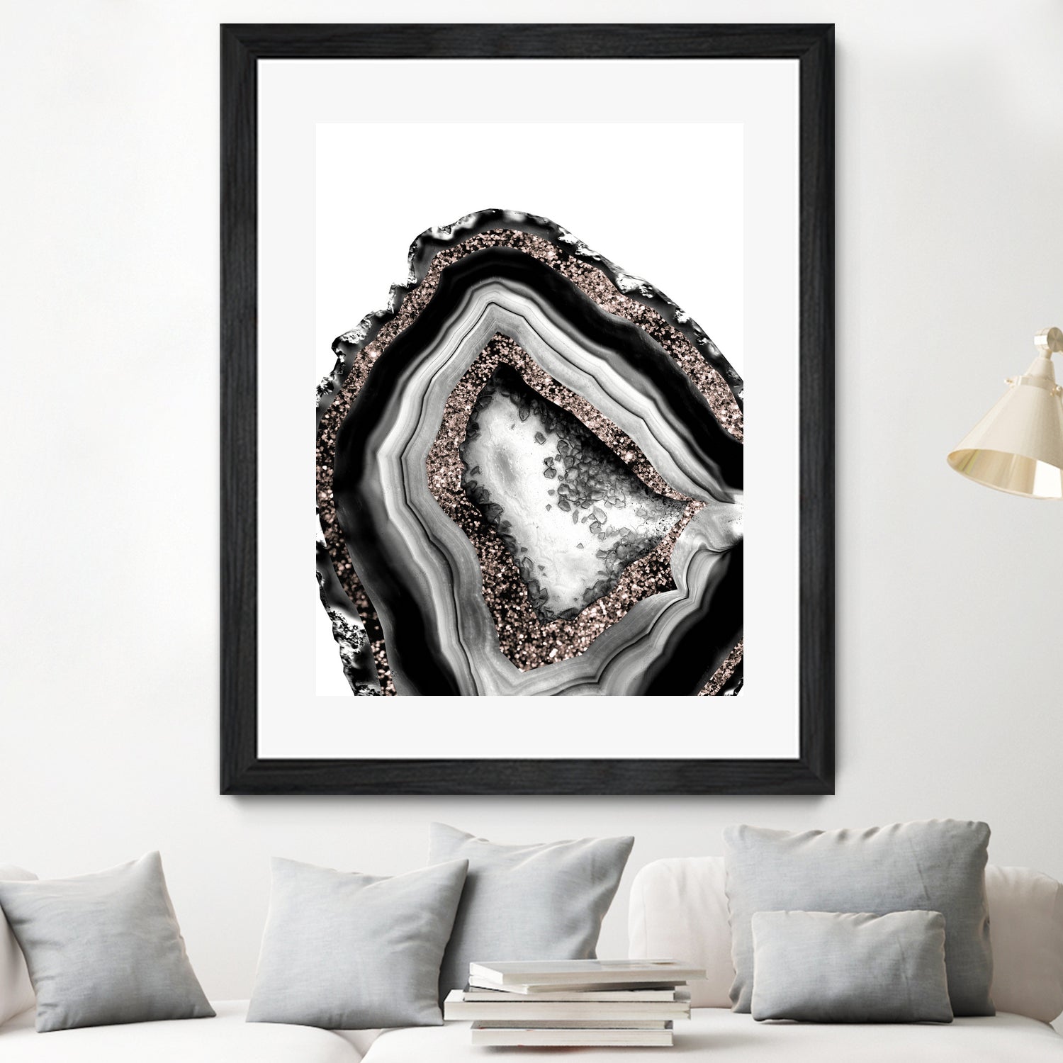 Agate Rose Gold Glitter Glam #4 #gem #decor #art by Anita & Bella Jantz on GIANT ART - gray photo illustration