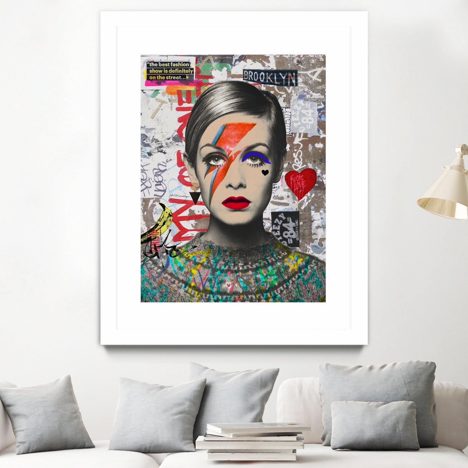 Twiggy street art by Ana Paula Hoppe on GIANT ART - red photo illustration