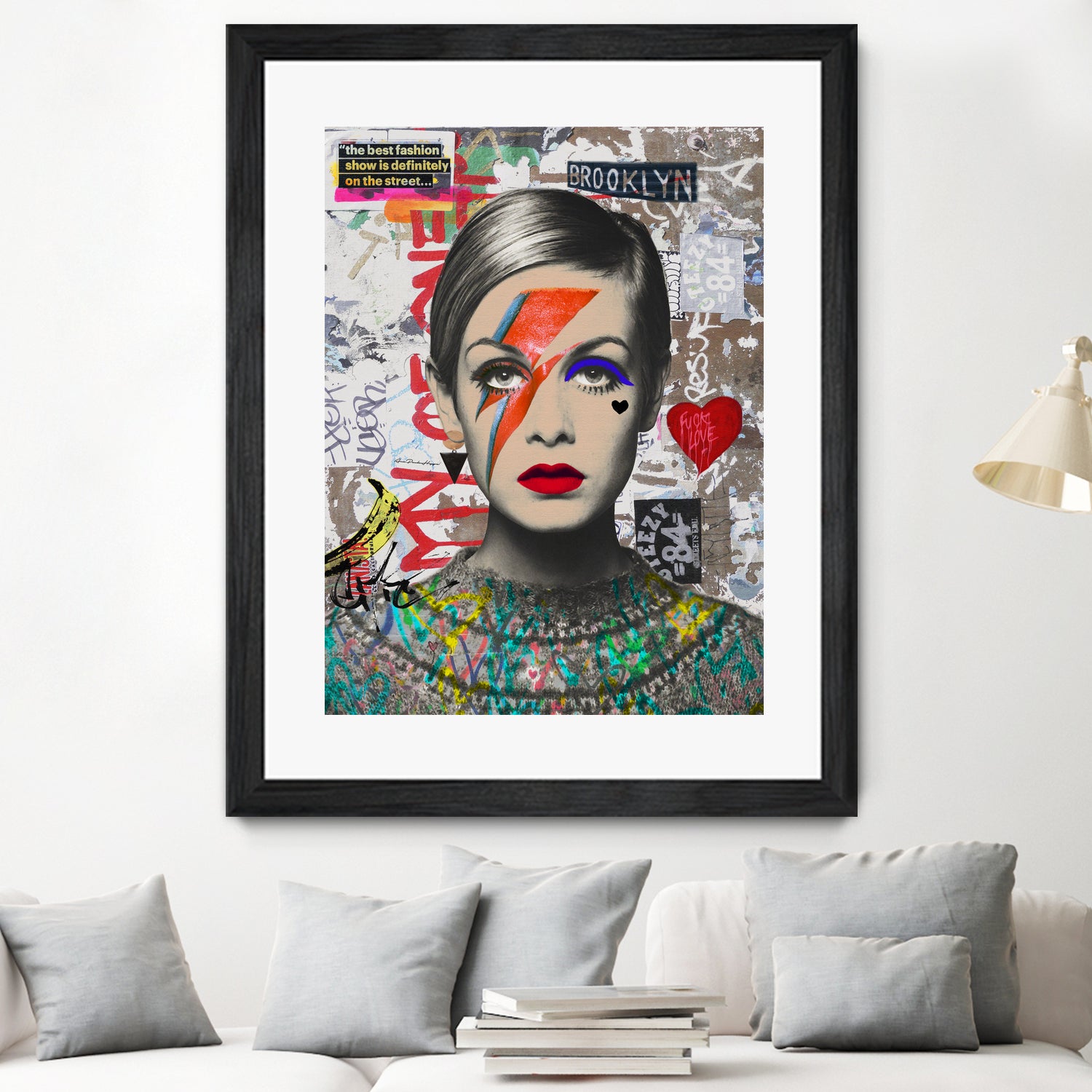 Twiggy street art by Ana Paula Hoppe on GIANT ART - red photo illustration