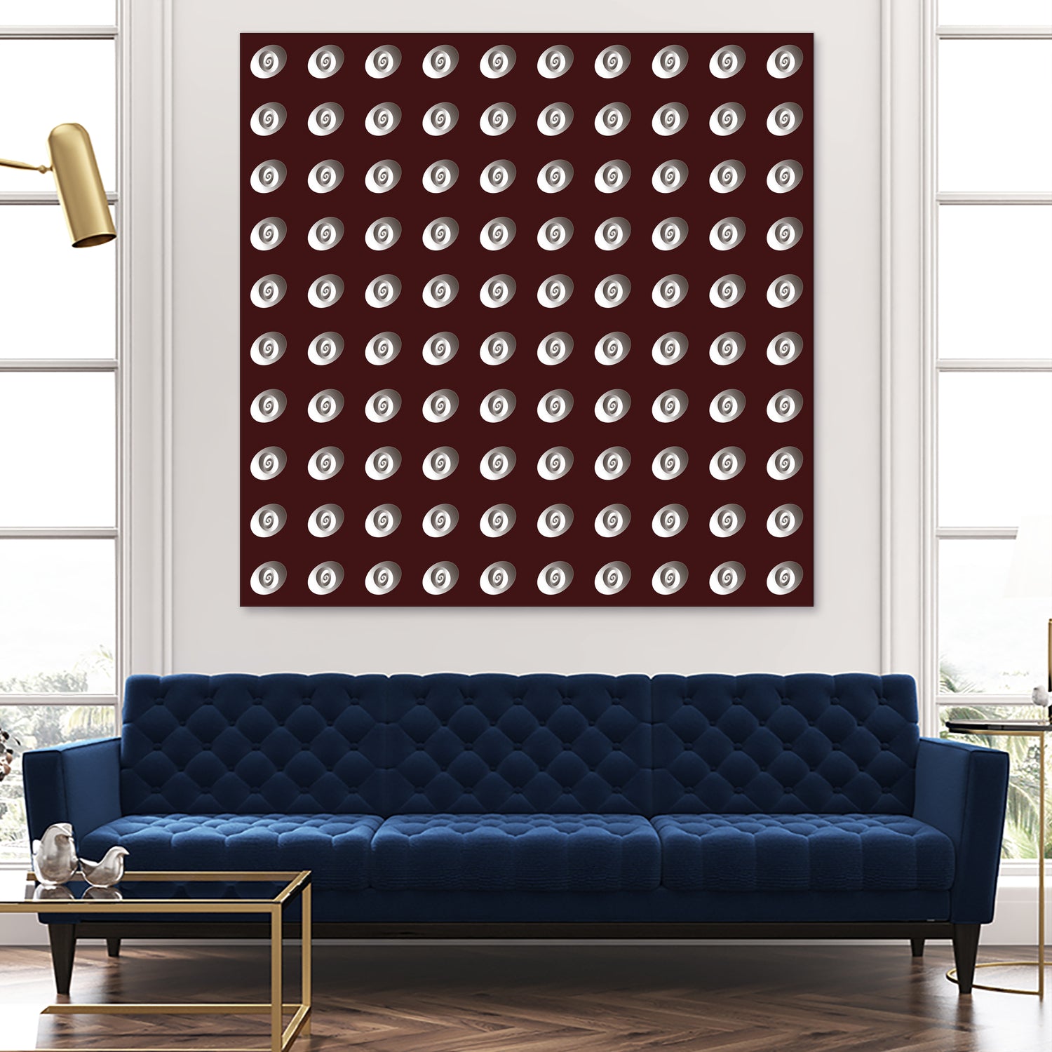 shell shape on dark burgundy bkg by Ramona Masut on GIANT ART - red digital drawing