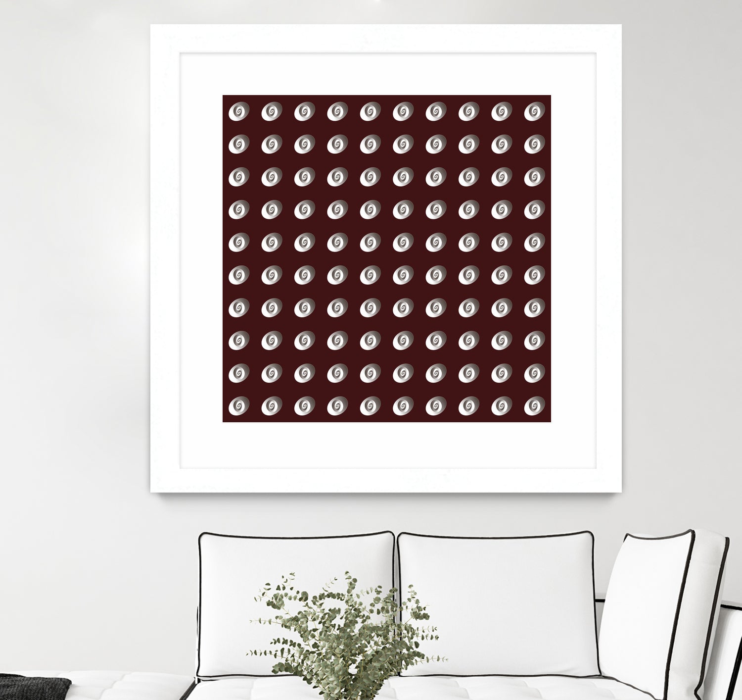 shell shape on dark burgundy bkg by Ramona Masut on GIANT ART - red digital drawing